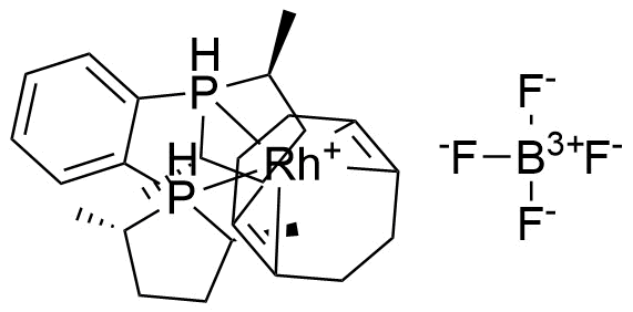 (+)-1,2-Bis((2S,5S)-2,5-dimethylphospholano)benzene(1,5-cyclooctadiene)rhodium(I) tetrafluoroborate molecular structure (CAS 205064-10-4)