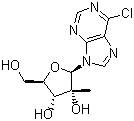 6-氯-9-(2-C-甲基-beta-D-呋喃核糖基)-9H-嘌呤分子结构 (CAS 205171-05-7)