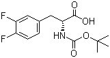 Boc-D-3,4-二氟苯丙氨酸分子结构 (CAS 205445-51-8)