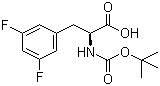 N-叔丁氧羰基-L-3,5-二氟苯丙氨酸分子结构 (CAS 205445-52-9)
