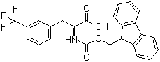 Fmoc-L-3-三氟甲基苯丙氨酸分子结构 (CAS 205526-27-8)