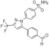 4-[5-(4-甲酰基苯基)-3-(三氟甲基)-1H-吡唑-1-基]苯磺酰胺分子结构 (CAS 2055787-31-8)