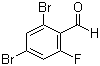 2,4-二溴-6-氟苯甲醛分子结构 (CAS 205683-34-7)