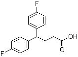 4,4-二(4-氟苯基)丁酸分子结构 (CAS 20662-52-6)