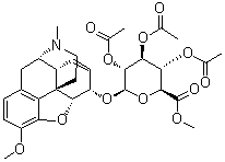 可待因 beta-D-葡糖苷酸甲酯三乙酸酯分子结构 (CAS 20736-10-1)