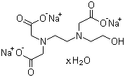 N-[2-[双(羧基甲基)氨基]乙基]-N-(2-羟基乙基)甘氨酸三钠盐水合物分子结构 (CAS 207386-87-6)