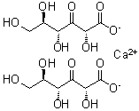 D-核-3-己酮糖酸钙盐分子结构 (CAS 207614-23-1)