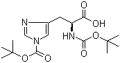 N,N'-二叔丁氧羰基-L-组氨酸分子结构 (CAS 20866-46-0)