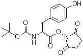 叔丁基氧羰基-L-酪氨酸 N-羟基琥珀酰亚胺酯分子结构 (CAS 20866-56-2)