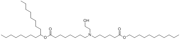 1-Octylnonyl 8-[(2-hydroxyethyl)[6-oxo-6-(undecyloxy)hexyl]amino]octanoate molecular structure (CAS 2089251-47-6)