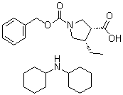 Dicyclohexylamine (3R,4S)-1-((benzyloxy)carbonyl)-4-ethylpyrrolidine-3-carboxylate molecular structure (CAS 2095311-49-0)
