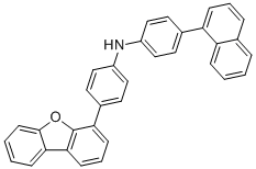 4-(Dibenzo[b,d]furan-4-yl)-N-(4-(naphthalen-1-yl)phenyl)aniline molecular structure (CAS 2097371-73-6)