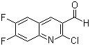 2-氯-6,7-二氟-3-喹啉甲醛分子结构 (CAS 209909-13-7)