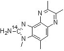 3,4,7,8-Tetramethyl-3H-imidazo[4,5-f]quinoxalin-2-amine-2-<sup>14</sup>C molecular structure (CAS 210049-21-1)