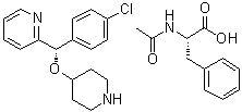 N-乙酰基-L-苯丙氨酸与 2-[(S)-(4-氯苯基)(4-哌啶基氧基)甲基]吡啶的化合物分子结构 (CAS 210095-66-2)