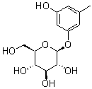 结构式 CAS# 21082-33-7, 苔黑酚葡萄糖苷