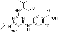 (2R)-2-[[6-[(3-氯-4-羧基苯基)氨基]-9-(1-甲基乙基)-9H-嘌呤-2-基]氨基]-3-甲基-1-丁醇分子结构 (CAS 212844-54-7)