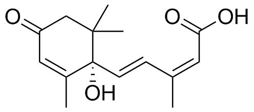 (+)-脱落酸分子结构 (CAS 21293-29-8)