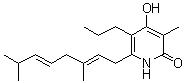6-[(2E,5E)-3,7-二甲基-2,5-辛二烯基]-4-羟基-3-甲基-5-丙基-2(1H)-吡啶酮分子结构 (CAS 213137-53-2)