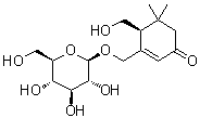 (4S)-3-[(beta-D-Glucopyranosyloxy)methyl]-4-(hydroxymethyl)-5,5-dimethyl-2-cyclohexen-1-one molecular structure (CAS 214125-04-9)