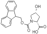 N-芴甲氧羰基-顺式-4-羟基-D-脯氨酸分子结构 (CAS 214852-45-6)