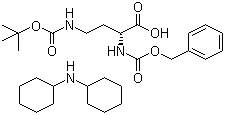 N-苄氧羰基-N'-叔丁氧羰基-D-2,4-二氨基丁酸二环己胺盐dicyclohexylamine salt分子结构 (CAS 214852-61-6)