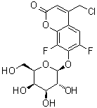 4-(Chloromethyl)-6,8-difluoro-7-(beta-D-galactopyranosyloxy)-2H-1-benzopyran-2-one molecular structure (CAS 215868-46-5)