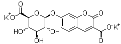 3-羧基-2-氧代-2H-1-苯并吡喃-7-基 beta-D-吡喃葡糖苷酸二钾盐分子结构 (CAS 216672-17-2)