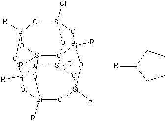 1-Chloro-3,5,7,9,11,13,15-heptacyclopentyloctasilsesquioxane molecular structure (CAS 216972-57-5)