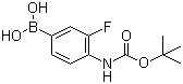 4-N-叔丁氧羰基氨基-3-氟苯硼酸分子结构 (CAS 218301-87-2)