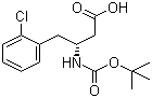(R)-N-叔丁氧羰基-3-氨基-4-(2-氯苯基)丁酸分子结构 (CAS 218608-93-6)