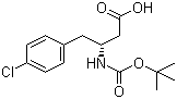 (R)-N-叔丁氧羰基-3-氨基-4-(4-氯苯基)丁酸分子结构 (CAS 218608-96-9)