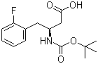 (S)-N-叔丁氧羰基-3-氨基-4-(2-氟苯基)丁酸分子结构 (CAS 218608-99-2)