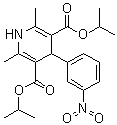 1,4-二氢-2,6-二甲基-4-(3-硝基苯基)-3,5-吡啶二甲酸二异丙酯分子结构 (CAS 21881-78-7)