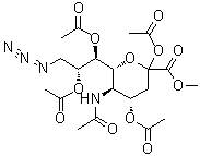 N-乙酰基-9-叠氮基-9-脱氧神经氨酸甲酯 2,4,7,8-四乙酸酯分子结构 (CAS 219814-64-9)