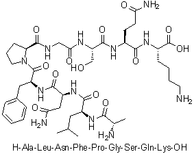 L-丙氨酰-L-亮氨酰-L-天冬氨酰胺酰-L-苯丙氨酰-L-脯氨酰甘氨酰-L-丝氨酰-L-谷氨酰胺酰-L-赖氨酸分子结构 (CAS 220063-48-9)