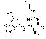 (3aR,4S,6R,6aS)-6-[[5-Amino-6-chloro-2-(propylthio)-4-pyrimidinyl]amino]tetrahydro-2,2-dimethyl-4H-cyclopenta-1,3-dioxol-4-ol molecular structure (CAS 220241-60-1)