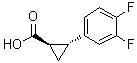 结构式 CAS# 220352-36-3, (1R,2R)-2-(3,4-二氟苯基)环丙烷羧酸