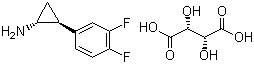 (1R,2S)-2-(3,4-二氟苯基)环丙胺 (2R,3R)-2,3-二羟基丁二酸盐分子结构 (CAS 220352-39-6)