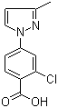 2-氯-4-(3-甲基-1H-吡唑-1-基)苯甲酸分子结构 (CAS 220461-68-7)