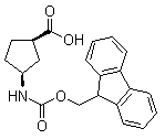 (1R,3S)-3-[[(9H-芴-9-基甲氧基)羰基]氨基]-环戊基羧酸分子结构 (CAS 220497-67-6)