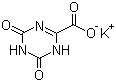 structure of CAS# 2207-75-2, Potassium oxonate;Oxonic acid potassium salt; Potassium 1,4,5,6-tetrahydro-4,6-dioxo-1,3,5-triazine-2-carboxylate; 4,6-Dihydroxy-1,3,5-triazine-2-carboxylic acid potassium salt