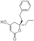 (6R)-5,6-二氢-4-羟基-6-(2-苯基乙基)-6-丙基-2H-吡喃-2-酮分子结构 (CAS 221129-55-1)