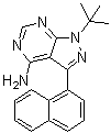 1-叔丁基-3-(1-萘基)-1H-吡唑并[3,4-d]嘧啶-4-胺分子结构 (CAS 221243-82-9)