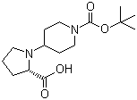 N-叔丁氧羰基-4-哌啶基-L-脯氨酸分子结构 (CAS 221352-39-2)