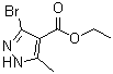 3-溴-5-甲基-1H-吡唑-4-羧酸乙酯分子结构 (CAS 2221016-10-8)