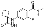 1-((3-Fluoro-4-(methylcarbamoyl)phenyl)amino)cyclobutanecarboxylic acid molecular structure (CAS 2227589-22-0)