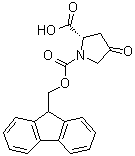 (2S)-4-氧代-1,2-吡咯烷二甲酸 1-(9H-芴-9-基甲基)酯分子结构 (CAS 223581-83-7)