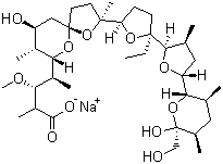 莫能菌素钠盐分子结构 (CAS 22373-78-0)