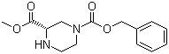 (3S)-1,3-哌嗪二甲酸 3-甲酯 1-苄酯分子结构 (CAS 225517-81-7)